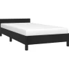 vidaXL - Bed frame met hoofdeinde zonder matras - Zwart - Fluweel - 80x200 cm