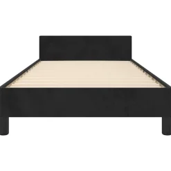 vidaXL - Bed frame met hoofdeinde zonder matras - Zwart - Fluweel - 80x200 cm