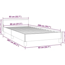 vidaXL - Bed frame met hoofdeinde zonder matras - Zwart - Fluweel - 80x200 cm