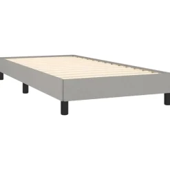 vidaXL - Bed frame met hout lattenbodem - Lichtgrijs - Stof - 90x200 cm