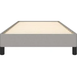 vidaXL - Bed frame met hout lattenbodem - Lichtgrijs - Stof - 90x200 cm