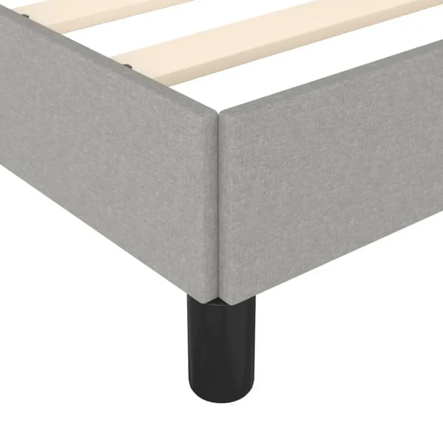 vidaXL - Bed frame met hout lattenbodem - Lichtgrijs - Stof - 90x200 cm