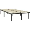 2-Persoons Bedden-vidaXL - Bed frame met hout lattenbodem - Zwart - metaal - 160x200 cm