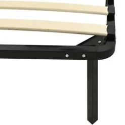2-Persoons Bedden-vidaXL - Bed frame met hout lattenbodem - Zwart - metaal - 160x200 cm