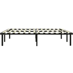 vidaXL - Bed frame met hout lattenbodem - Zwart - Metaal - 120x200 cm