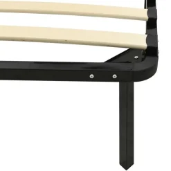 vidaXL - Bed frame met hout lattenbodem - Zwart - Metaal - 120x200 cm