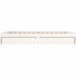 Twijfelaars-vidaXL - Bed frame met lades - Wit - Massief grenenhout - 140x200 cm