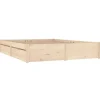 vidaXL - Bed frame met lades - Naturel - Massief grenenhout - 140x200 cm