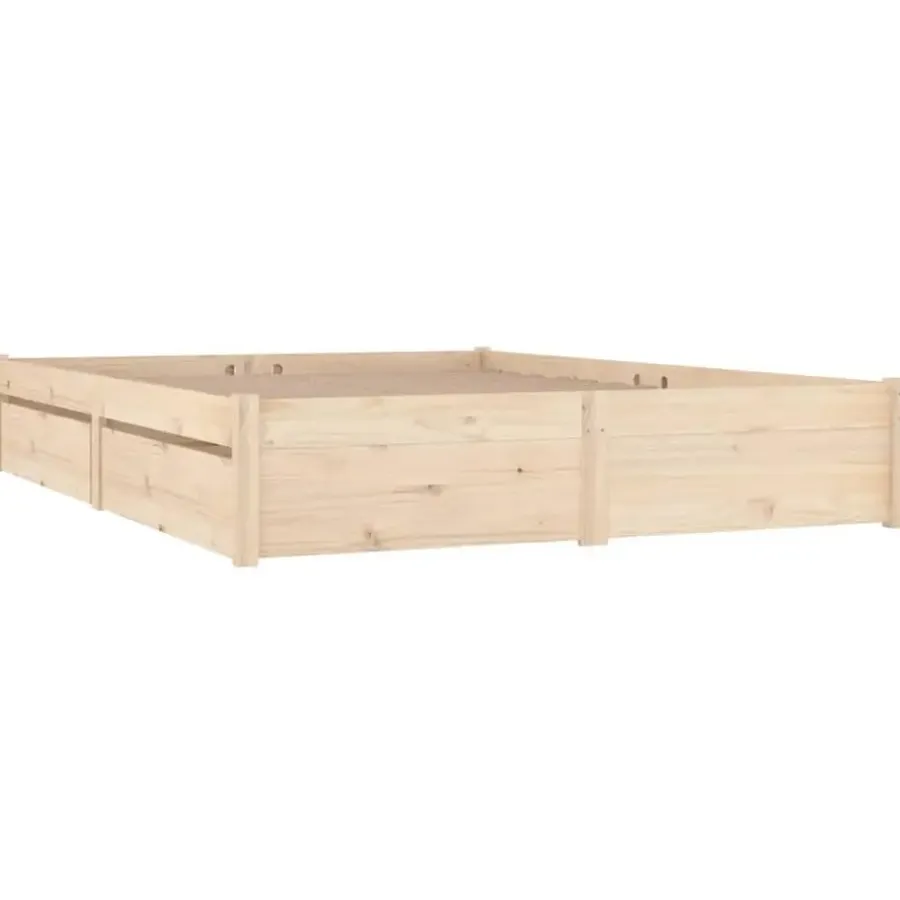vidaXL - Bed frame met lades - Naturel - Massief grenenhout - 140x200 cm
