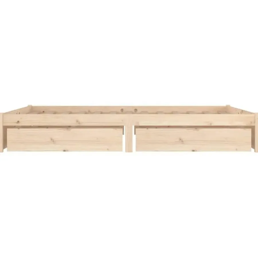 vidaXL - Bed frame met lades - Naturel - Massief grenenhout - 140x200 cm