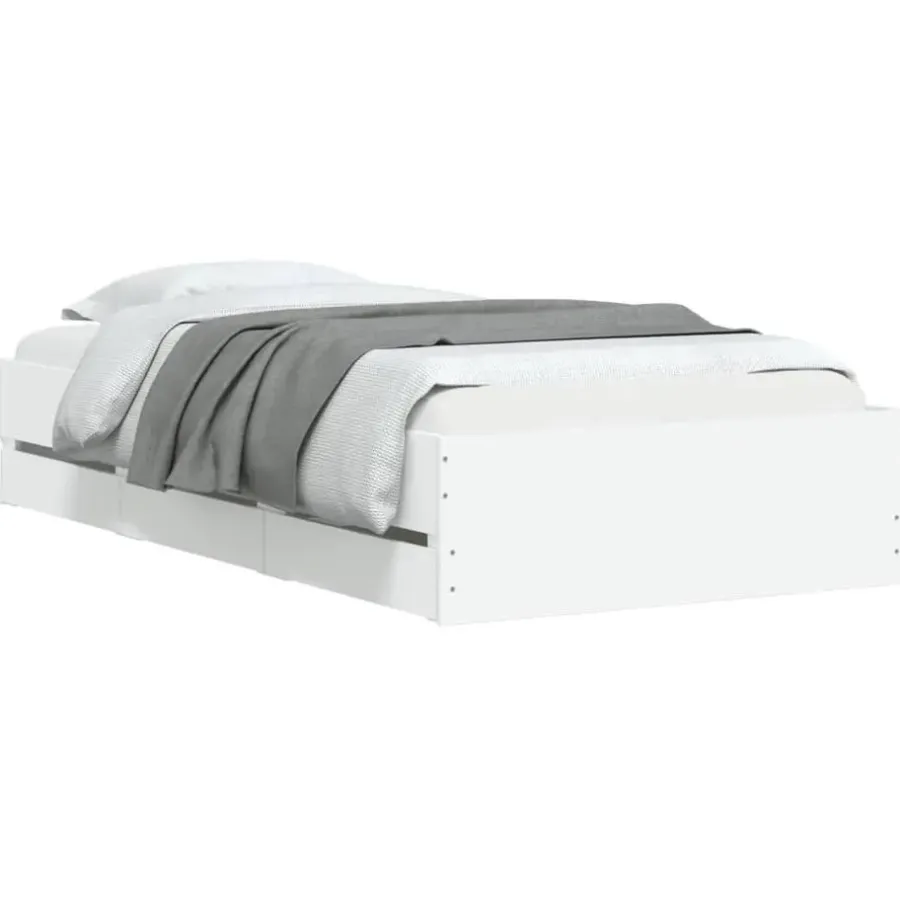 vidaXL - Bed frame met lades - Wit - Bewerkt hout - 90x200 cm