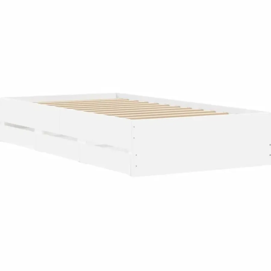 vidaXL - Bed frame met lades - Wit - Bewerkt hout - 90x200 cm