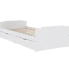 1-Persoons Bedden-vidaXL - Bed frame met lades - Wit - Massief grenenhout - 90x200 cm