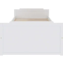 1-Persoons Bedden-vidaXL - Bed frame met lades - Wit - Massief grenenhout - 90x200 cm