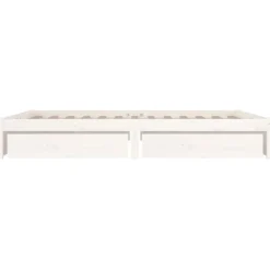 Twijfelaars-vidaXL - Bed frame met lades - wit - Massief grenenhout - 120x200 cm