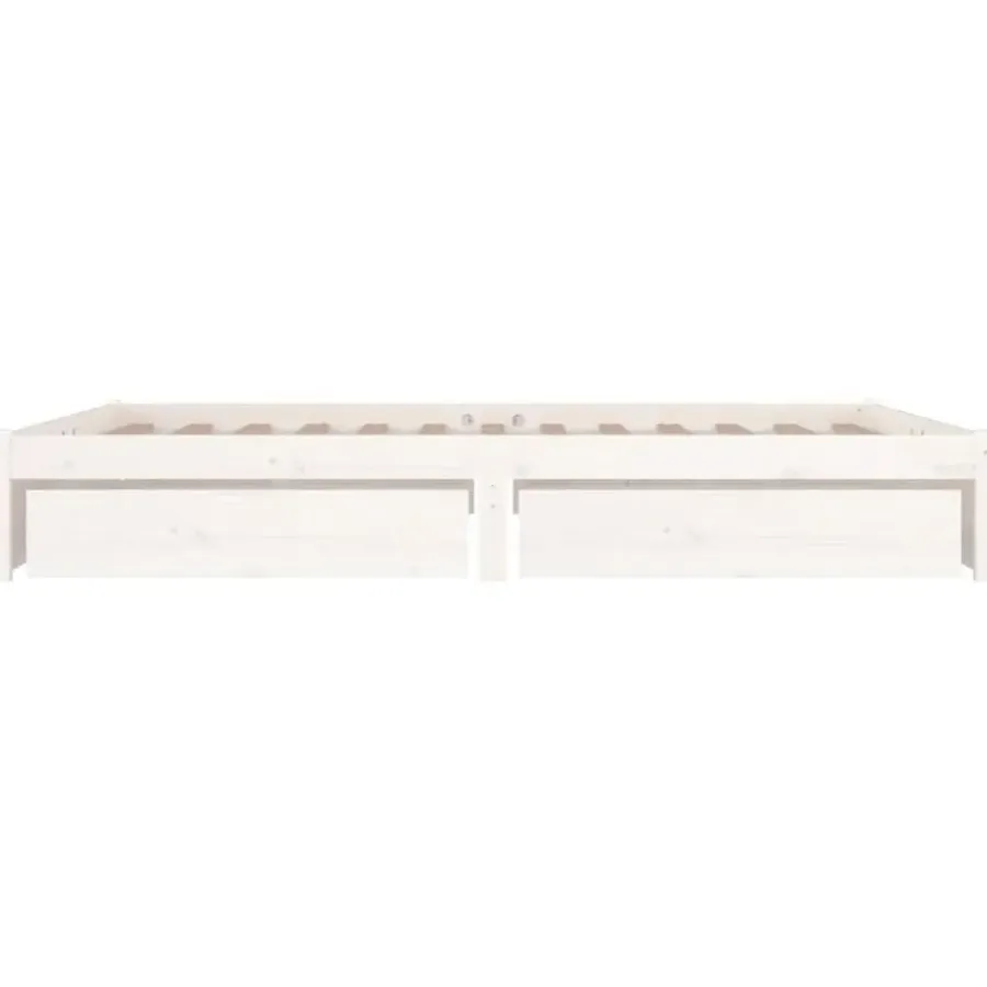 Twijfelaars-vidaXL - Bed frame met lades - wit - Massief grenenhout - 120x200 cm