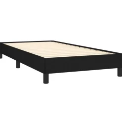 vidaXL - Bed frame met lattenbodem zonder matras - Zwart - Stof - 90x200 cm