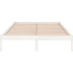 vidaXL - Bed frame met lattenbodem - Wit - Massief grenenhout - 140x200 cm