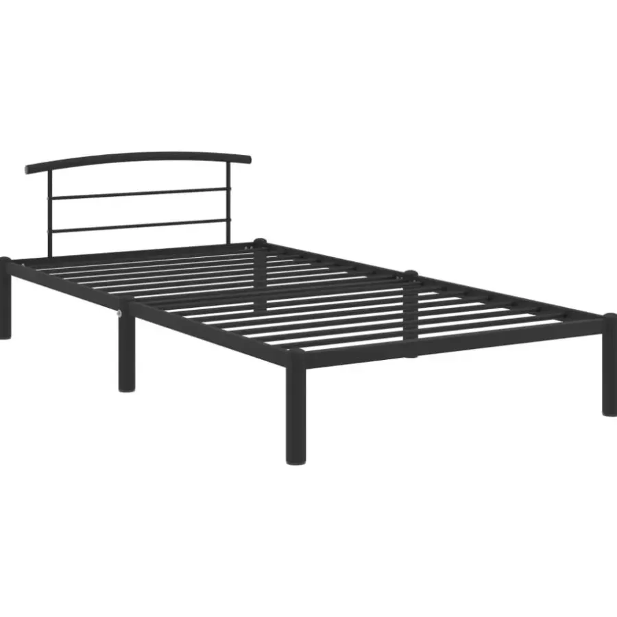 vidaXL - Bed frame met lattenbodem - Zwart - Metaal - 90x200 cm
