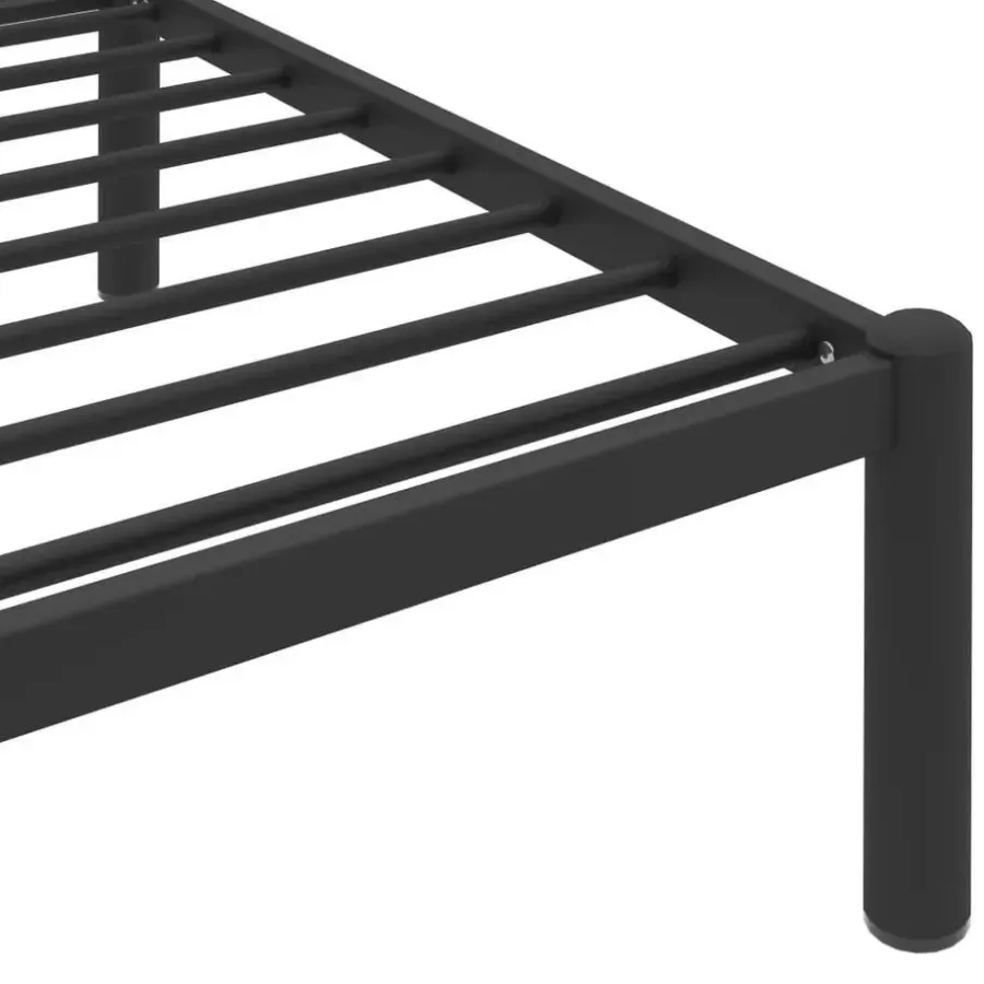vidaXL - Bed frame met lattenbodem - Zwart - Metaal - 90x200 cm