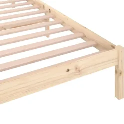 vidaXL - Bed frame met lattenbodem - Naturel - Massief grenenhout - 90x200 cm