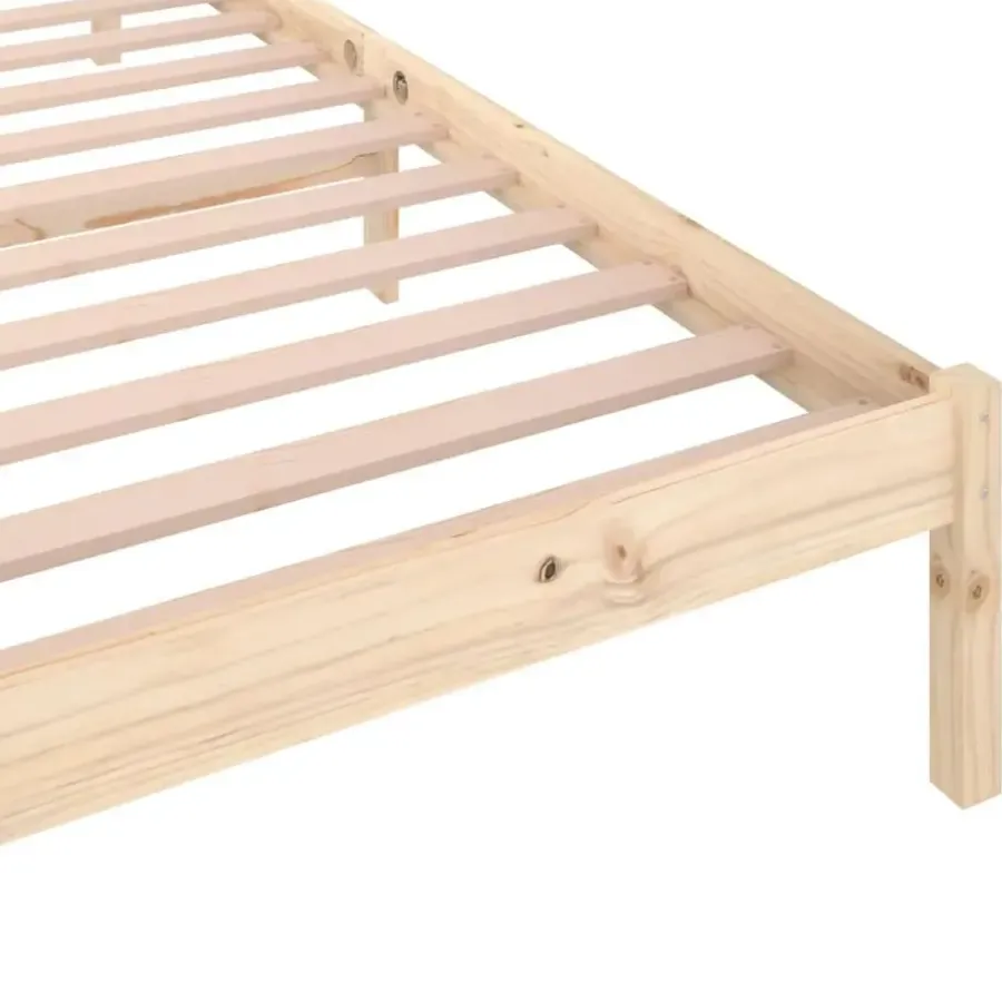 vidaXL - Bed frame met lattenbodem - Naturel - Massief grenenhout - 90x200 cm