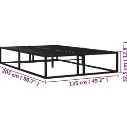 Twijfelaars-vidaXL - Bed frame met latternbodem - Zwart - Metaal - 120x200 cm