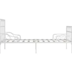 vidaXL - Bed frame met lattenbodem - Wit - Metaal - 90x200 cm