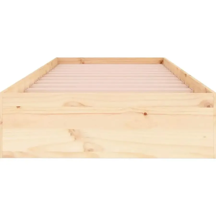 vidaXL - Bed frame met lattenbodem - Naturel - Massief hout - 90x190 cm