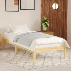 vidaXL - Bed frame met lattenbodem - Naturel - Massief grenenhout - 90x190 cm