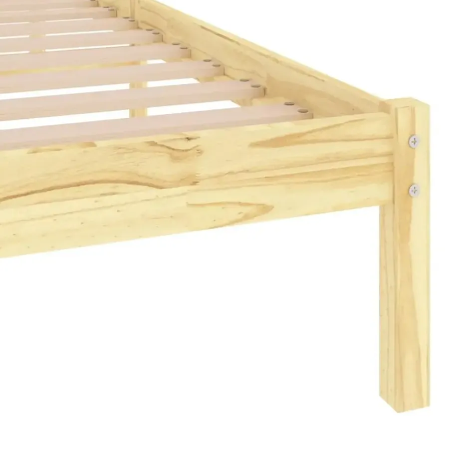 vidaXL - Bed frame met lattenbodem - Naturel - Massief grenenhout - 90x190 cm