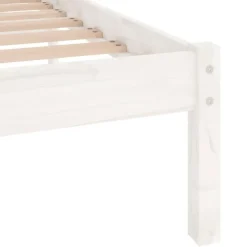 2-Persoons Bedden-vidaXL - Bed frame met lattenbodem - Wit - Massief grenenhout - 120x200 cm