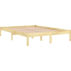 vidaXL - Bed frame met lattenbodem - Naturel - Massief grenenhout - 140x200 cm