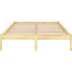 vidaXL - Bed frame met lattenbodem - Naturel - Massief grenenhout - 140x200 cm