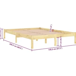 vidaXL - Bed frame met lattenbodem - Naturel - Massief grenenhout - 140x200 cm