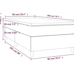 vidaXL - Bed frame met matras - Zwart - Fluweel - 90x200 cm