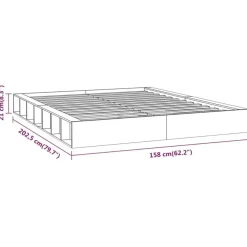 vidaXL - Bed frame met opbergruimte - Wit - Massief hout - 140x200 cm