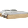 Twijfelaars-vidaXL - Bed frame met opbergruimte - Sonoma eikenkleurig - Hout - 200x200 cm