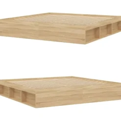 Twijfelaars-vidaXL - Bed frame met opbergruimte - Sonoma eikenkleurig - Hout - 200x200 cm