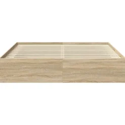 Twijfelaars-vidaXL - Bed frame met opbergruimte - Sonoma eikenkleurig - Hout - 200x200 cm