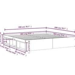 Twijfelaars-vidaXL - Bed frame met opbergruimte - Sonoma eikenkleurig - Hout - 200x200 cm