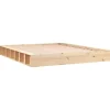 Twijfelaars-vidaXL - Bed frame met opbergruimte - Naturel - Massief hout - 1400x200 cm