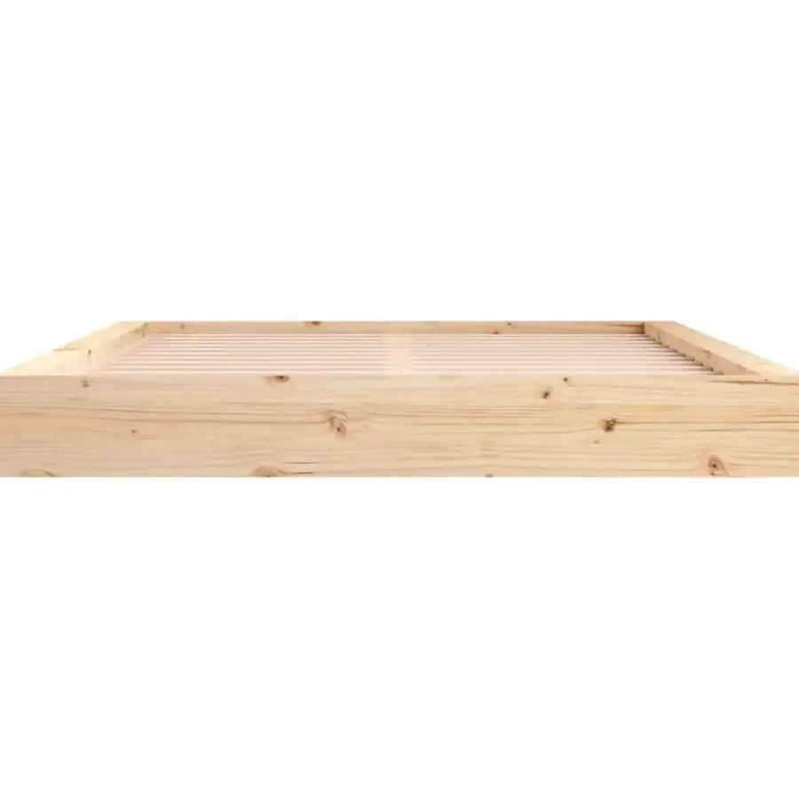 Twijfelaars-vidaXL - Bed frame met opbergruimte - Naturel - Massief hout - 1400x200 cm