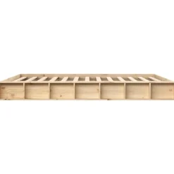 Twijfelaars-vidaXL - Bed frame met opbergruimte - Naturel - Massief hout - 1400x200 cm