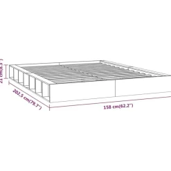 Twijfelaars-vidaXL - Bed frame met opbergruimte - Naturel - Massief hout - 1400x200 cm