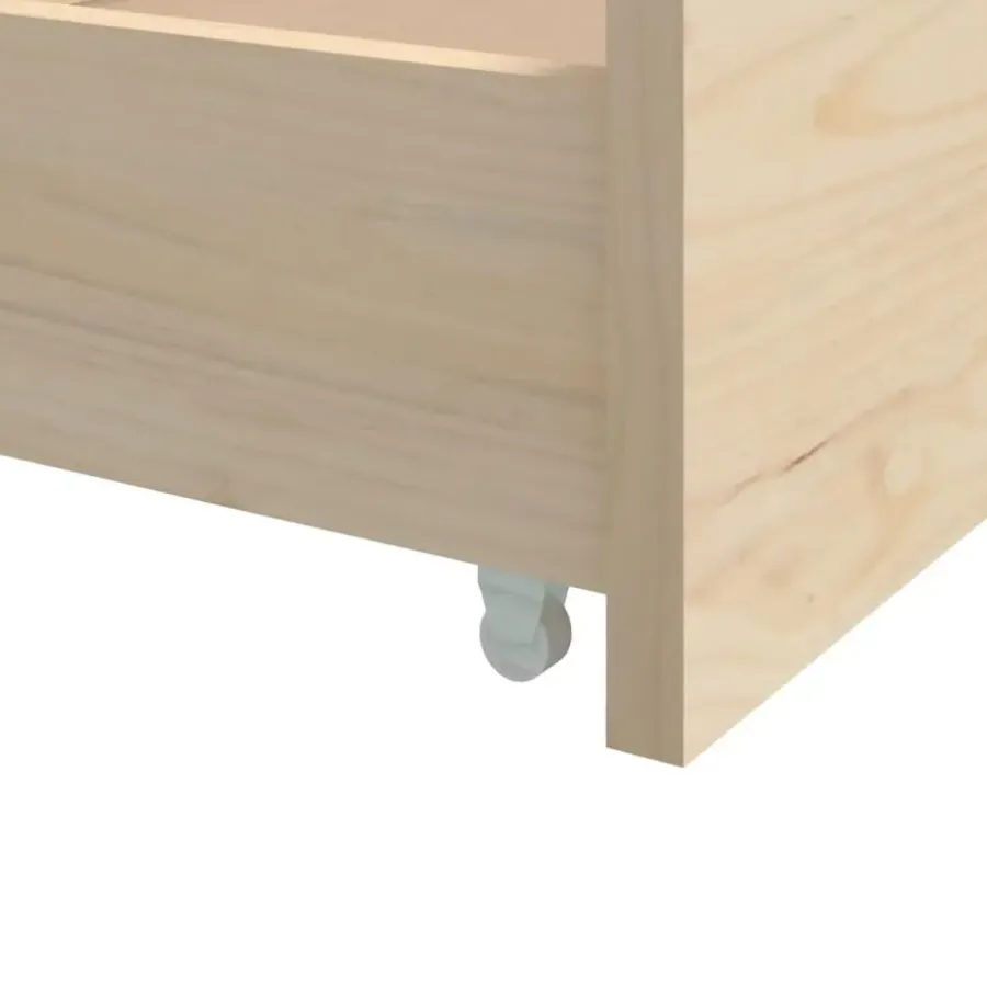 vidaXL - Bed frame met twee lades - Naturel - Massief grenenhout - 90x200 cm