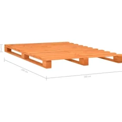 Twijfelaars-vidaXL - Bed frame pallet - Bruin - Massief grenenhout - 160x200 cm