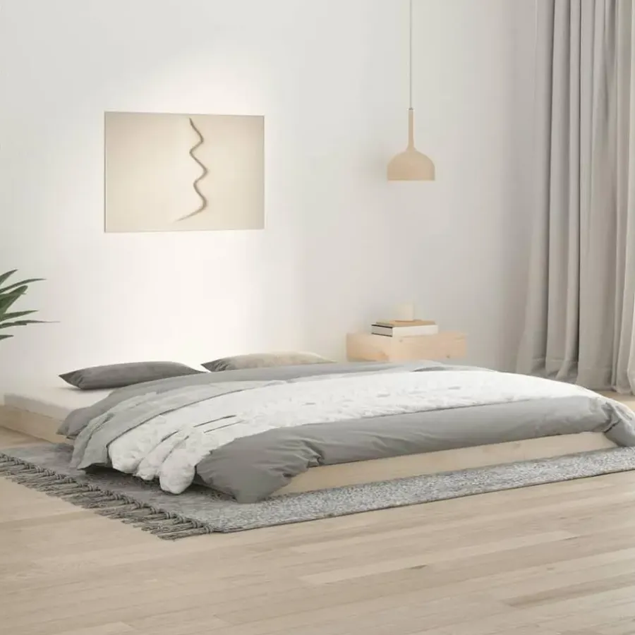 Twijfelaars-vidaXL - Bed frame pallet - Naturel - Massief grenenhout - 180x200 cm