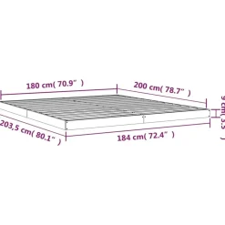 Twijfelaars-vidaXL - Bed frame pallet - Naturel - Massief grenenhout - 180x200 cm