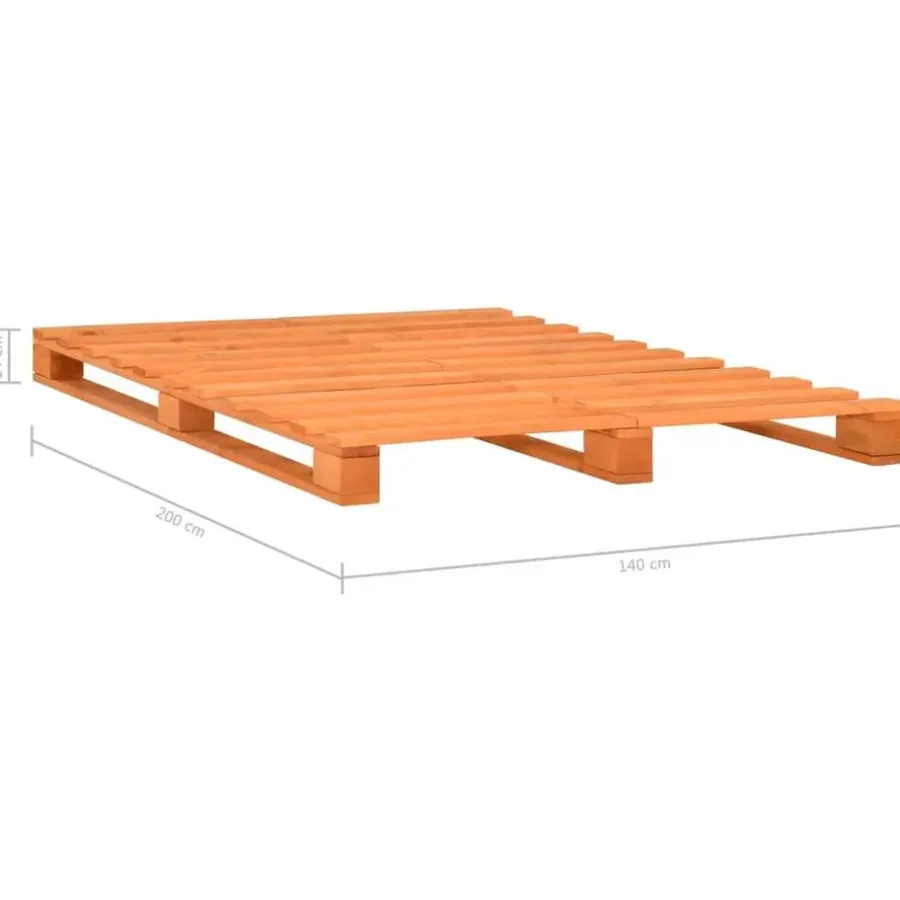 Twijfelaars-vidaXL - Bed frame pallet - Bruin - Massief grenenhout - 140x200 cm